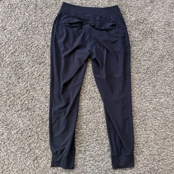 Athleta Soho Jogger Pants Womens 8 Black Pull On Tapered Lightweight Gym Yoga - Picture 2 of 9